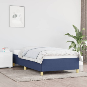 vidaXL Bedframe zonder matras 100x200 cm stof blauw