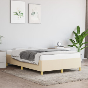 vidaXL Bedframe zonder matras 120x200 cm stof crèmekleurig