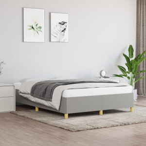 vidaXL Bedframe zonder matras stof lichtgrijs 140x190 cm