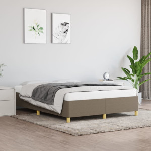 vidaXL Bedframe zonder matras stof taupe 140x200 cm