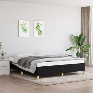 vidaXL Bedframe zonder matras stof zwart 180x200 cm