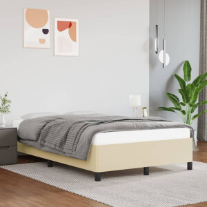 vidaXL Bedframe kunstleer crèmekleurig 120x200 cm