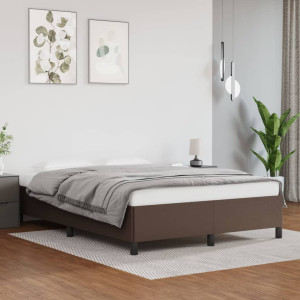 vidaXL Bedframe kunstleer bruin 140x190 cm