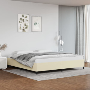 vidaXL Bedframe kunstleer crèmekleurig 200x200 cm