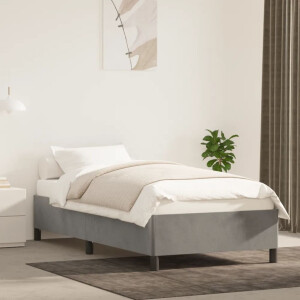 vidaXL Bedframe zonder matras 90x190 cm fluweel lichtgrijs