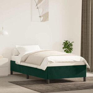 vidaXL Bedframe zonder matras 90x200 cm fluweel donkergroen