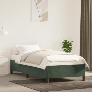 vidaXL Bedframe zonder matras 100x200 cm fluweel donkergroen