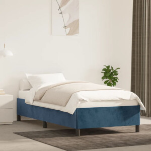 vidaXL Bedframe zonder matras 100x200 cm fluweel donkerblauw