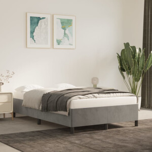 vidaXL Bedframe zonder matras 120x200 cm fluweel lichtgrijs