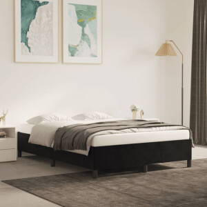 vidaXL Bedframe zonder matras 140x190 cm fluweel zwart