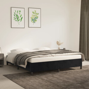 vidaXL Bedframe zonder matras 160x200 cm fluweel zwart