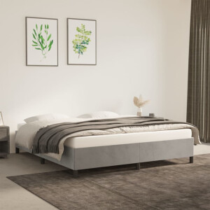 vidaXL Bedframe zonder matras 180x200 cm fluweel lichtgrijs