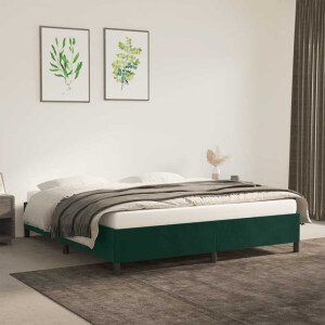 vidaXL Bedframe zonder matras 180x200 cm fluweel donkergroen