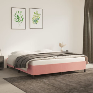 vidaXL Bedframe fluweel roze 180x200 cm
