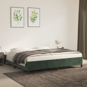 vidaXL Bedframe zonder matras 200x200 cm fluweel donkergroen