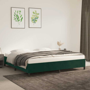 vidaXL Bedframe zonder matras 200x200 cm fluweel donkergroen
