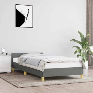 vidaXL Bedframe zonder matras 80x200 cm stof donkergrijs