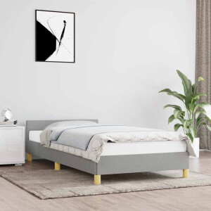 vidaXL Bedframe zonder matras 100x200 cm stof lichtgrijs