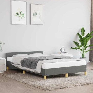 vidaXL Bedframe zonder matras 120x200 cm stof donkergrijs