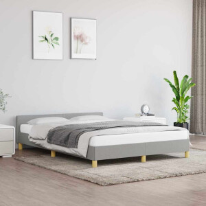 vidaXL Bedframe zonder matras stof lichtgrijs 140x190 cm