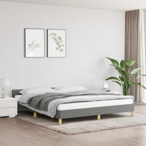 vidaXL Bedframe zonder matras stof donkergrijs 180x200 cm