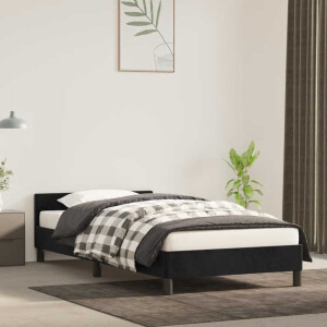 vidaXL Bedframe met hoofdeinde zonder matras 80x200 cm fluweel zwart
