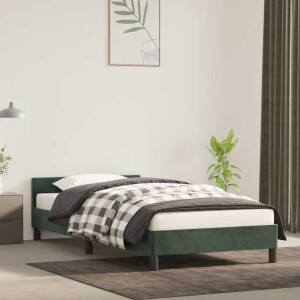 vidaXL Bedframe zonder matras 80x200 cm fluweel donkergroen