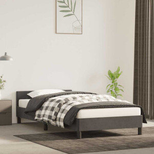 vidaXL Bedframe zonder matras 90x190 cm fluweel donkergrijs