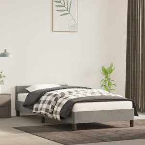 vidaXL Bedframe zonder matras 90x200 cm fluweel lichtgrijs