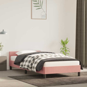 vidaXL Bedframe met hoofdeinde zonder matras 90x200 cm fluweel roze