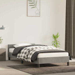 vidaXL Bedframe zonder matras 100x200 cm fluweel lichtgrijs