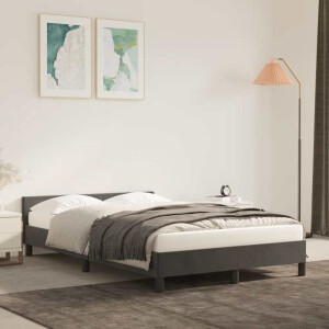 vidaXL Bedframe zonder matras 120x200 cm fluweel donkergrijs