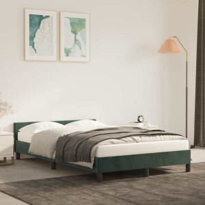 vidaXL Bedframe zonder matras 120x200 cm fluweel donkergroen