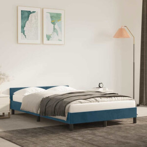 vidaXL Bedframe zonder matras 120x200 cm fluweel donkerblauw