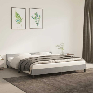 vidaXL Bedframe zonder matras 160x200 cm fluweel lichtgrijs