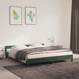 vidaXL Bedframe zonder matras 180x200 cm fluweel donkergroen