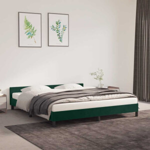 vidaXL Bedframe zonder matras 180x200 cm fluweel donkergroen