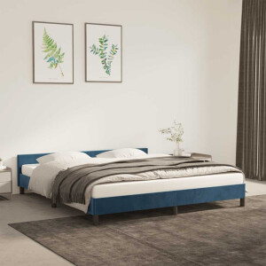 vidaXL Bedframe zonder matras 180x200 cm fluweel donkerblauw