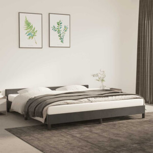 vidaXL Bedframe zonder matras 200x200 cm fluweel donkergrijs