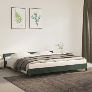 vidaXL Bedframe zonder matras 200x200 cm fluweel donkergroen
