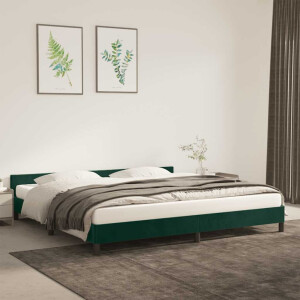 vidaXL Bedframe zonder matras 200x200 cm fluweel donkergroen