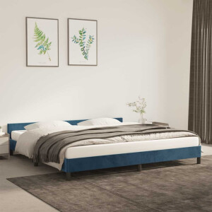 vidaXL Bedframe zonder matras 200x200 cm fluweel donkerblauw