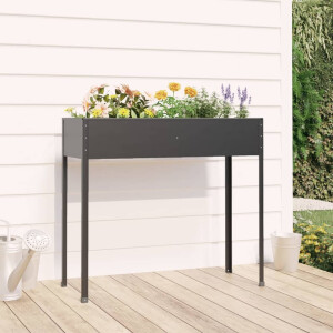 vidaXL Plantenbak 100,5x40,5x90 cm gegalvaniseerd staal antracietkleur