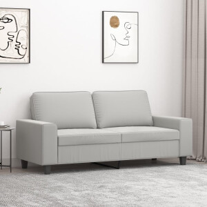vidaXL Tweezitsbank 140 cm microvezelstof lichtgrijs