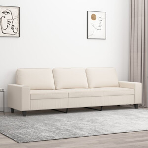 vidaXL Driezitsbank 210 cm microvezelstof beige