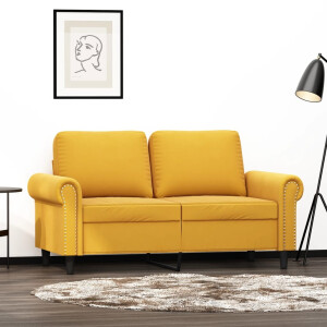 vidaXL Tweezitsbank 120 cm fluweel geel