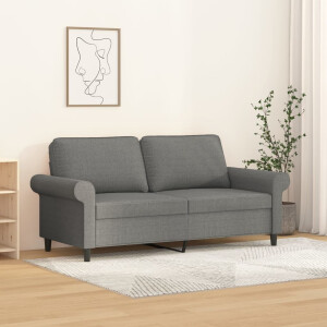 vidaXL Tweezitsbank 140 cm stof donkergrijs