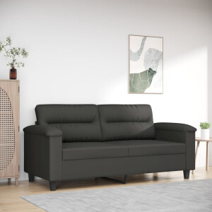 vidaXL Tweezitsbank 140 cm microvezelstof donkergrijs