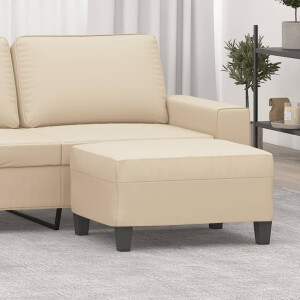 vidaXL Voetenbank 70x55x41 cm microvezelstof crèmekleurig