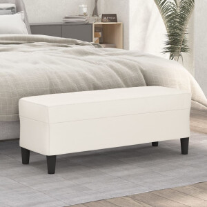 vidaXL Bankje 100x35x41 cm kunstleer crèmekleurig